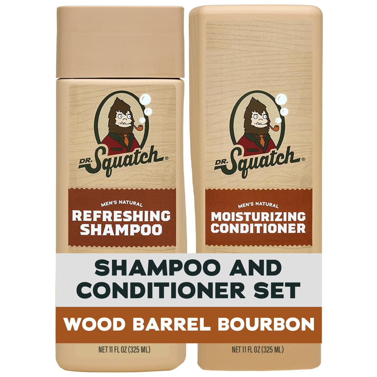Set de shampooing et soin Dr. Squatch 11 fl oz avec étiquette Bourbon