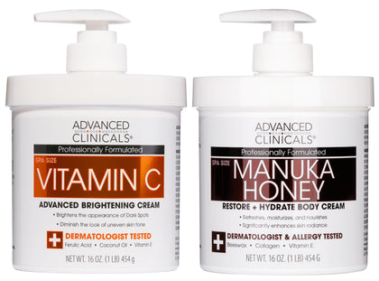 Set de soins Advanced Clinicals: crème à la vitamine C et lotion au miel de manuka