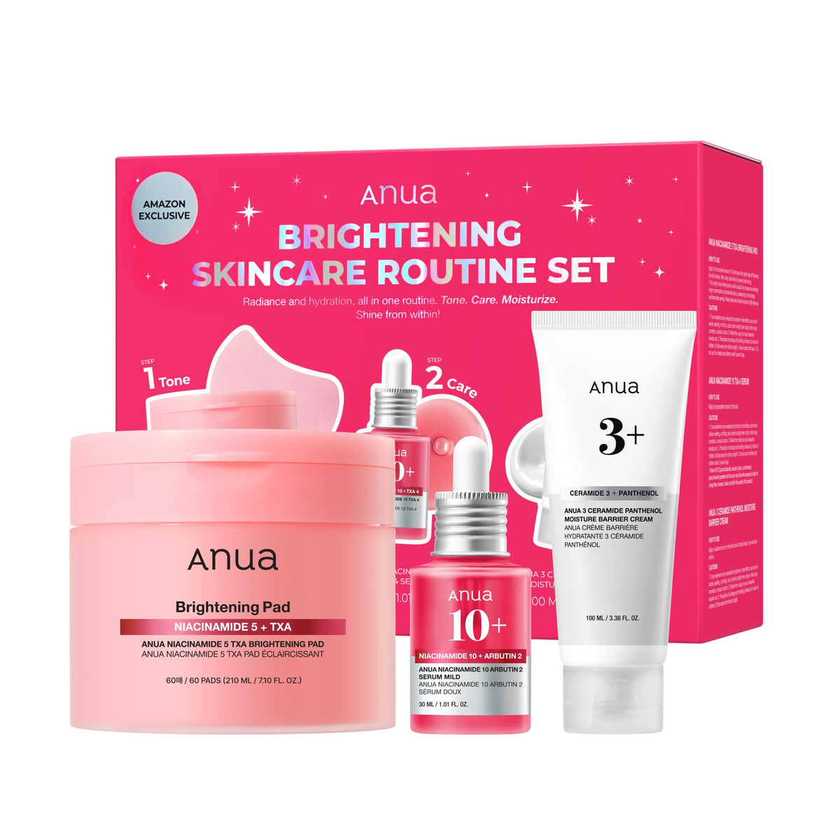 Set de soins ANUA avec pad et sérum à la niacinamide 5%