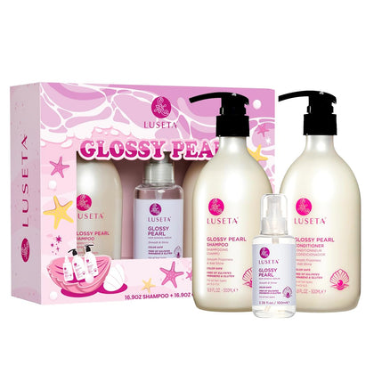 Set de soins capillaires L LUSETA avec shampooing, après-shampooing et huile