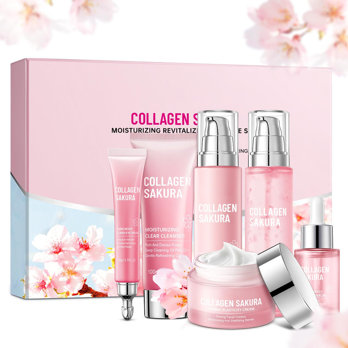 Set de soins de la peau Sakura mopayzer avec 6 produits hydratants