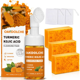 Set de soins OAKDOLCHE au curcuma, comprenant un nettoyant et des savons