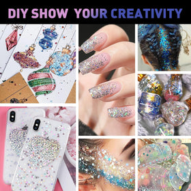 Set de stickers paillettes AROIC sur fond coloré