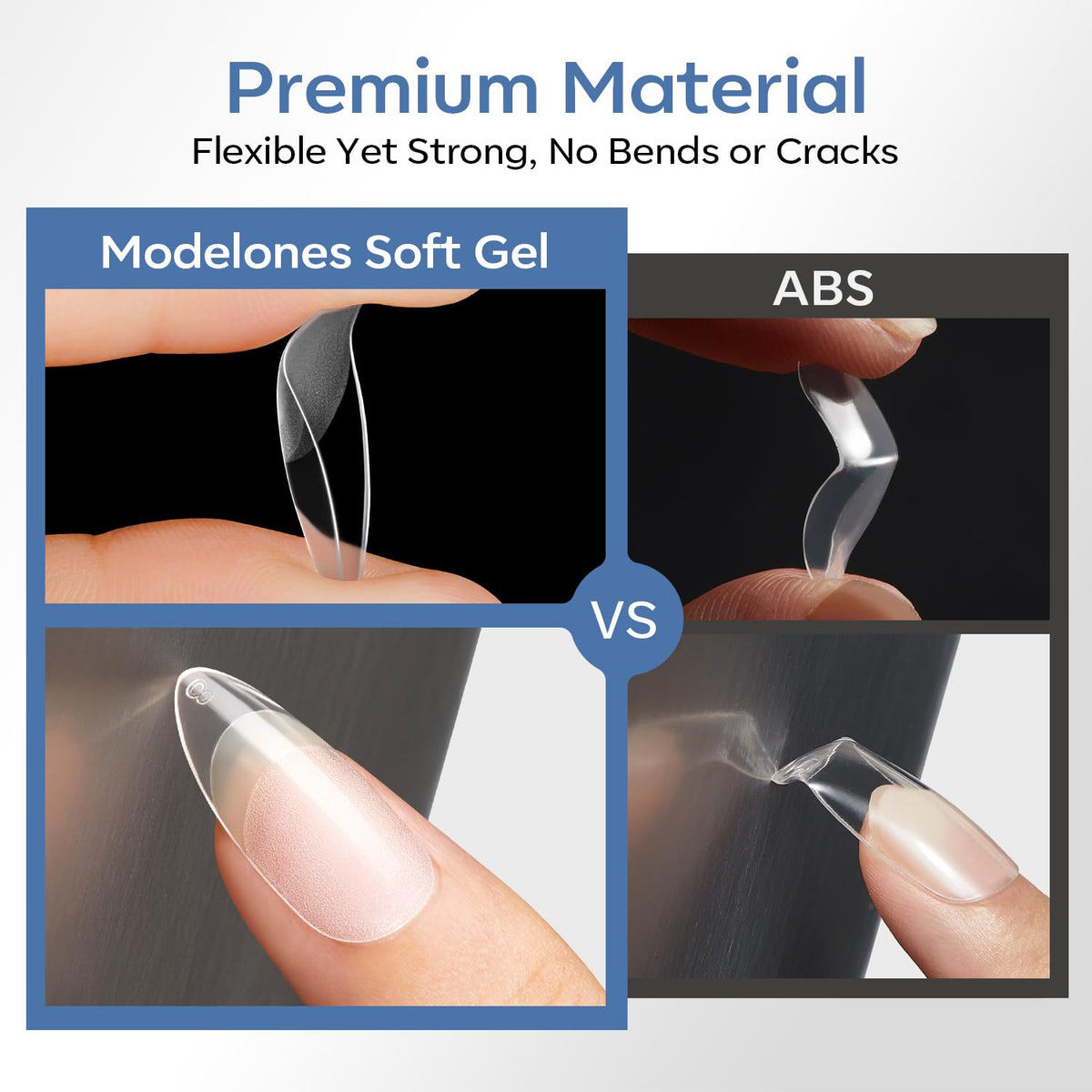 Set de tips d'ongles modelones avec différentes tailles