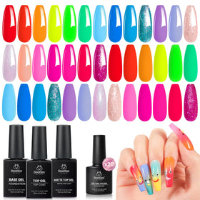 Set de vernis à ongles beetles avec 20 couleurs éclatantes et 3 top coats