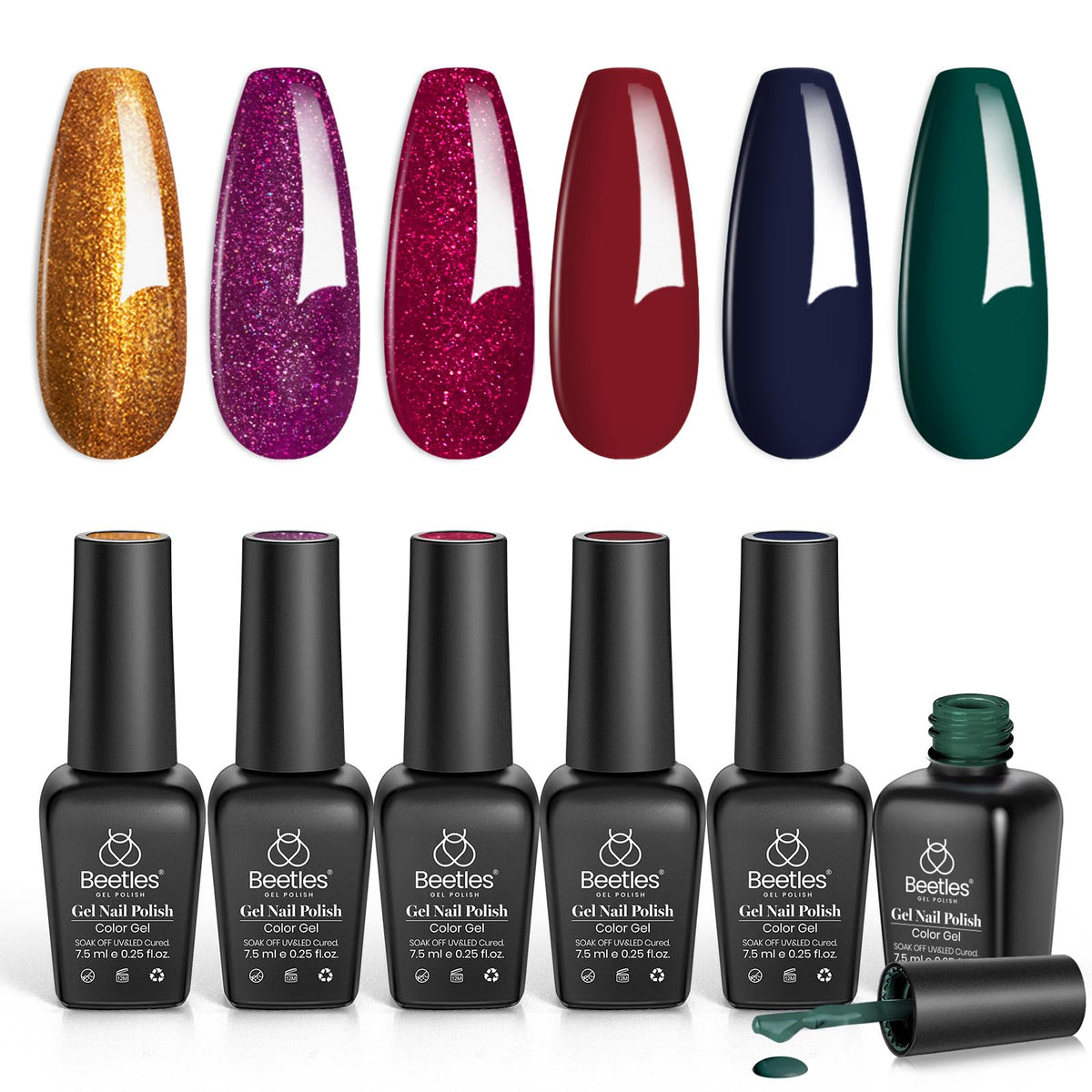 Set de vernis à ongles beetles avec 6 couleurs différentes en 7,5 ml