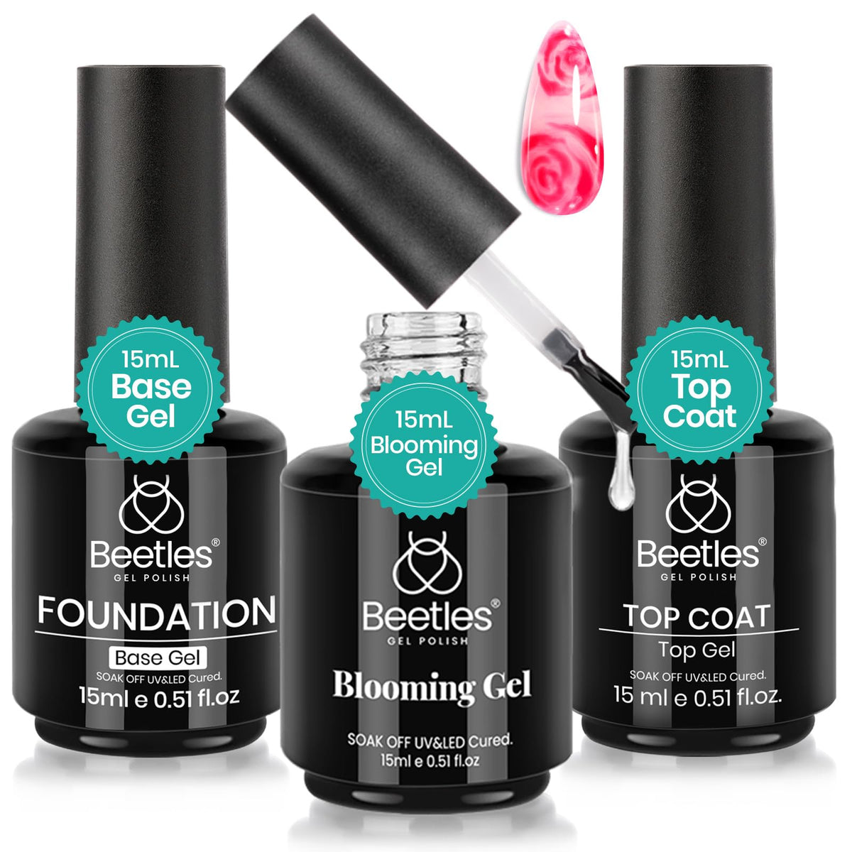 Set de vernis à ongles beetles Gel Polish 3PCS 15ML, vue de face