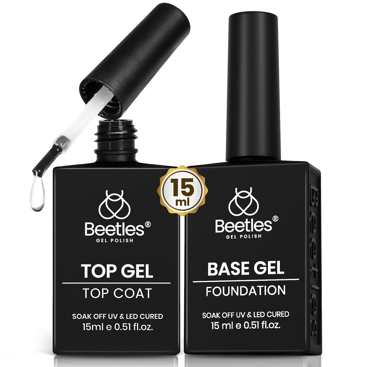 Set de vernis à ongles beetles Gel Polish base coat et top coat 15ml