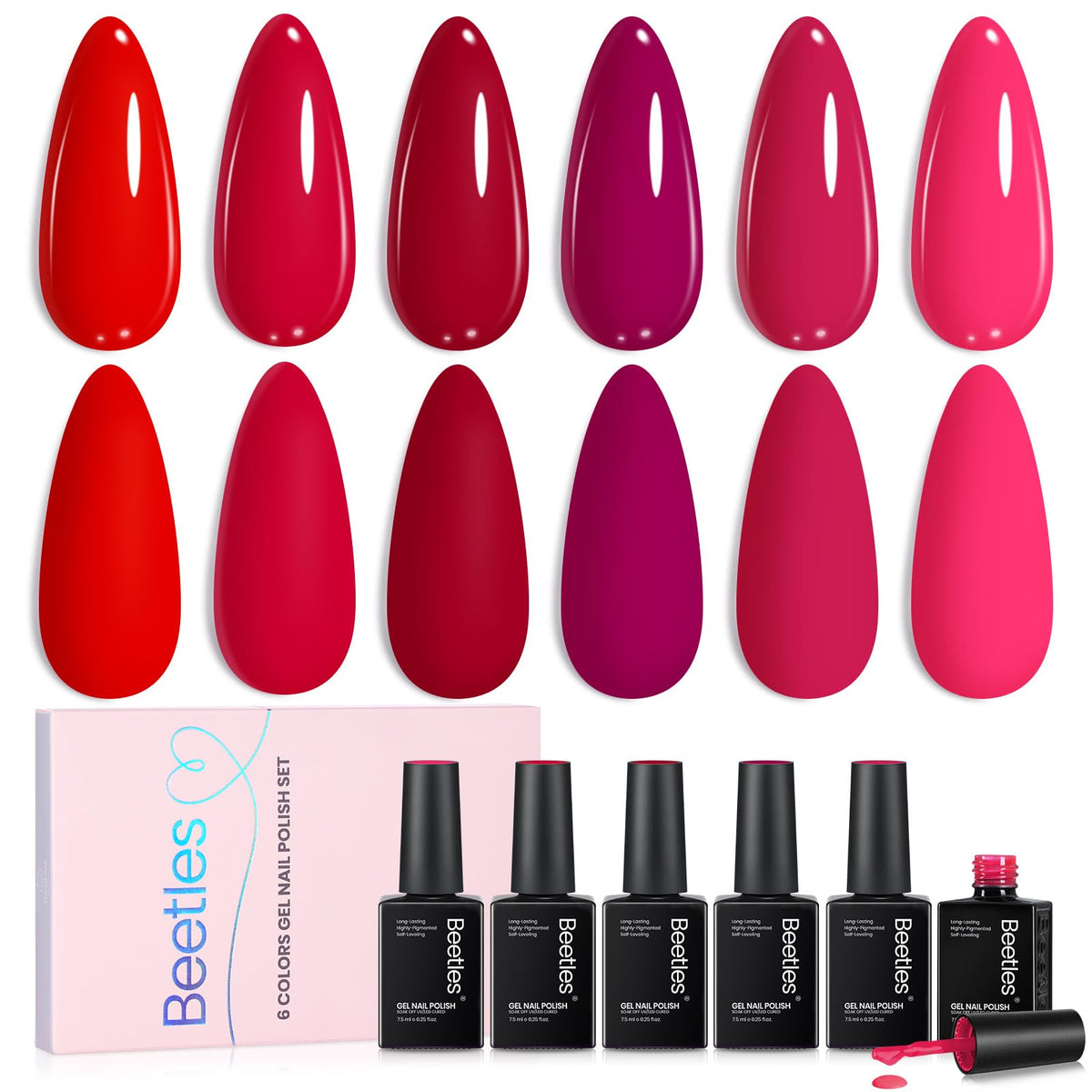 Set de vernis à ongles Beetles modèle Crimson Horizon avec 6 couleurs