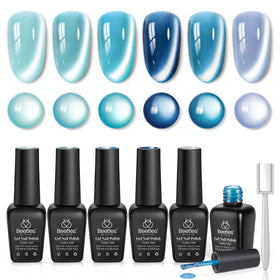 Set de vernis à ongles Cat Eye Beetles 6 couleurs, vue de face