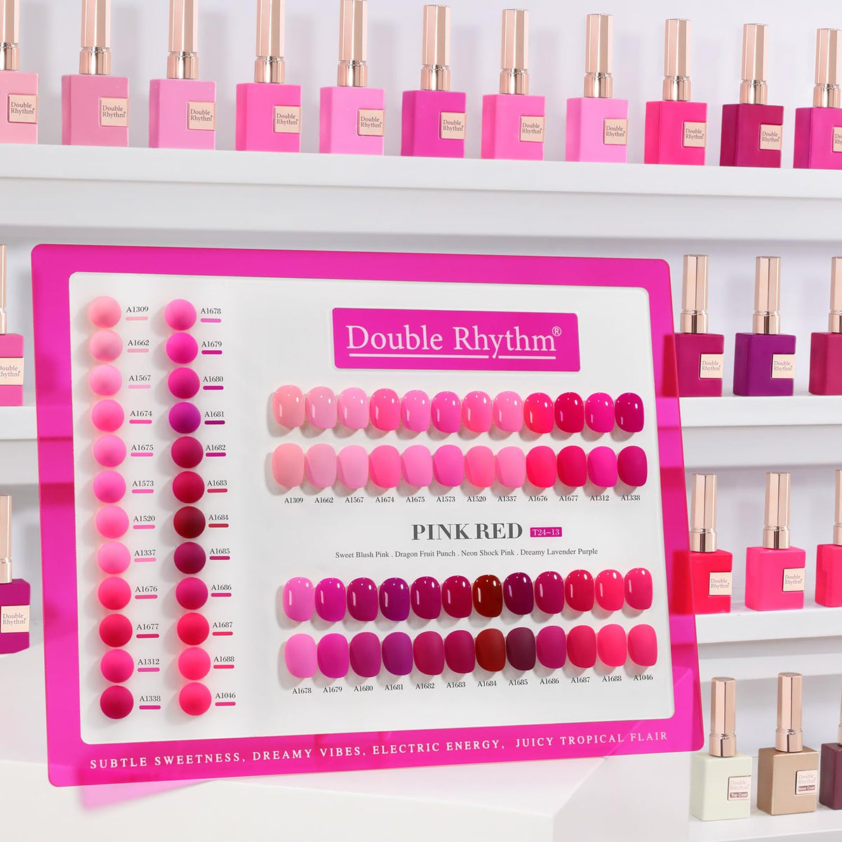 Set de vernis à ongles en gel Double Rhythm 28 pièces avec flacons colorés