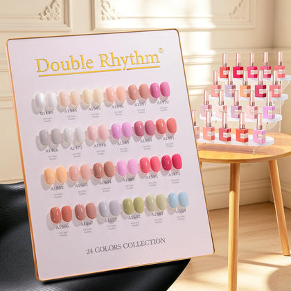 Set de vernis à ongles en gel Double Rhythm 28Pcs collection Nude Pink vue de face