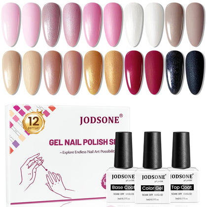 Set de vernis à ongles en gel JODSONE avec 12 flacons de 5 ml