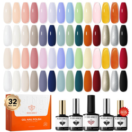 Set de vernis à ongles en gel modelones 28 couleurs avec packaging