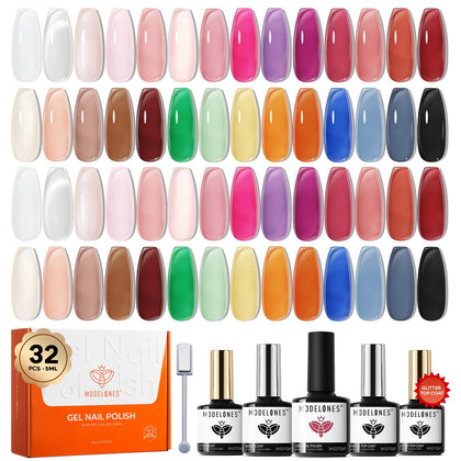 Set de vernis à ongles en gel modelones 32PCS avec 28 couleurs