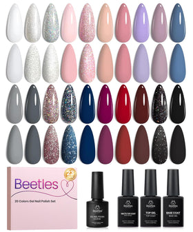 Set de vernis à ongles gel beetles 23PCS avec 20 couleurs différentes