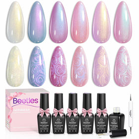 Set de vernis à ongles gel beetles avec 6 couleurs pailletées