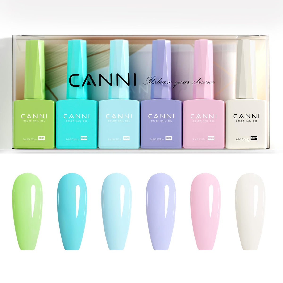 Set de vernis à ongles gel CANNI avec 6 couleurs printanières