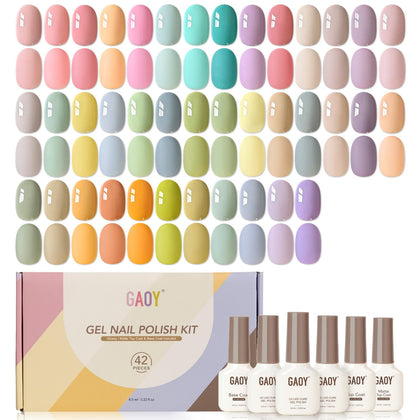Set de vernis à ongles gel GAOY avec 39 couleurs pastel