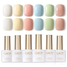 Set de vernis à ongles gel GAOY avec 6 couleurs pastel