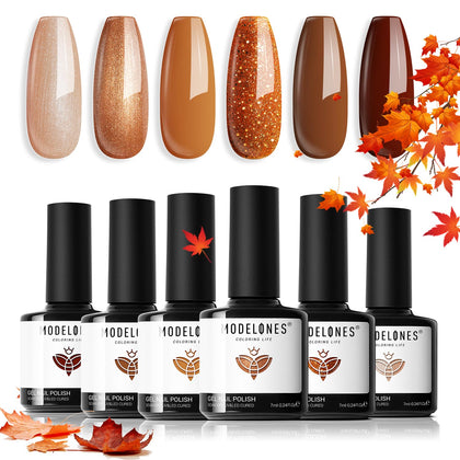 Set de vernis à ongles gel modelones Brown Galaxy avec 6 couleurs