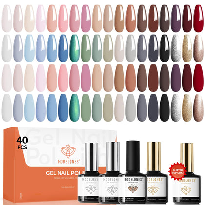 Set de vernis à ongles gel pailleté modelones 36 couleurs vue de face