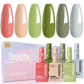 Set de vernis à ongles HEMA-Free beetles, 6 teintes vertes