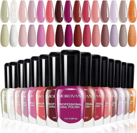 Set de vernis à ongles Morovan bordeaux 15 couleurs front view