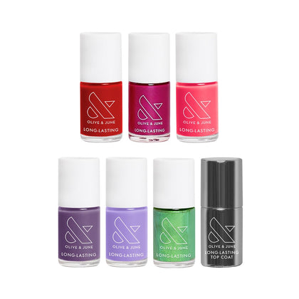 Set de vernis à ongles Olive & June avec 6 teintes vibrantes
