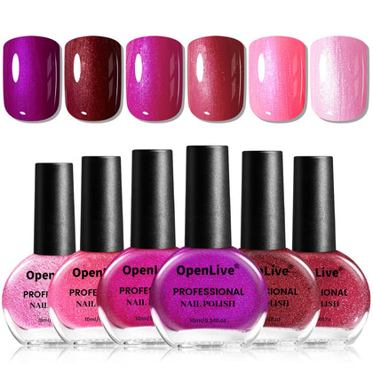 Set de vernis à ongles OpenLive 10ml 6 couleurs paillettes