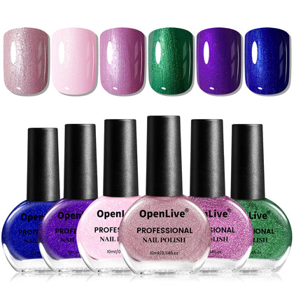 Set de Vernis à Ongles OpenLive 10ml avec 6 bouteilles de couleurs variées