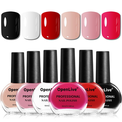 Set de vernis à ongles OpenLive 6 couleurs en bouteilles