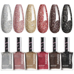 Set de vernis à ongles pailleté beetles avec 6 couleurs différentes