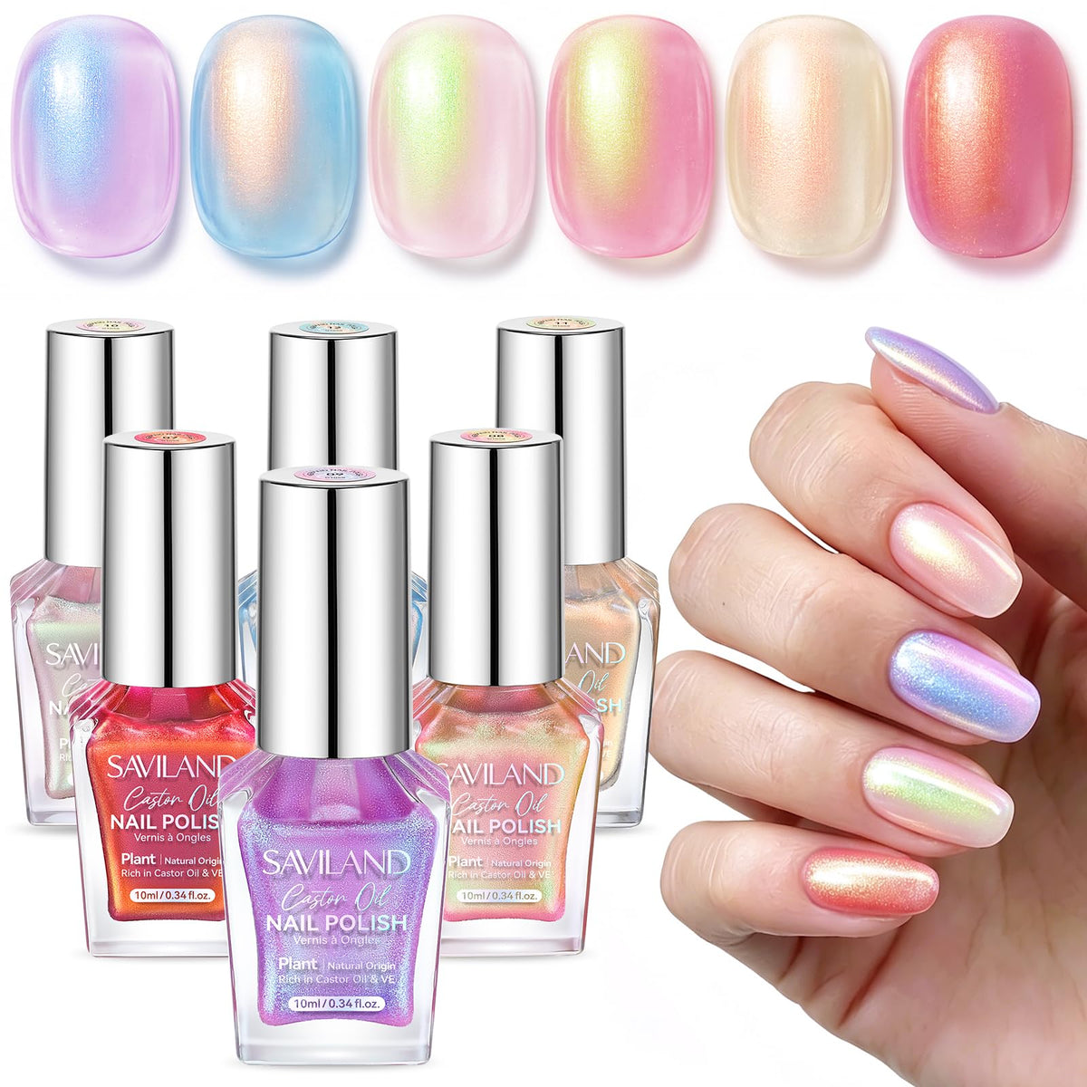 Set de vernis à ongles SAVILAND 18-Free avec 6 couleurs perles