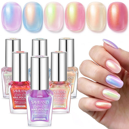 Set de vernis à ongles SAVILAND 18-Free avec 6 couleurs perles
