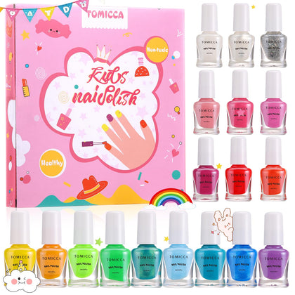 Set de vernis à ongles TOMICCA pour enfants avec 18 couleurs