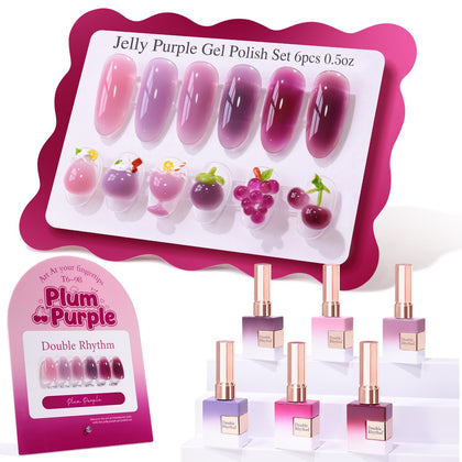 Set de vernis en gel Double Rhythm 6 pièces, couleur assortie
