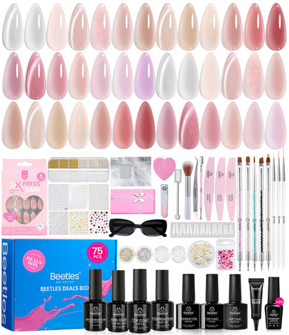 Set de vernis gel Beetles avec 16 couleurs nude et 4 vernis cat eye