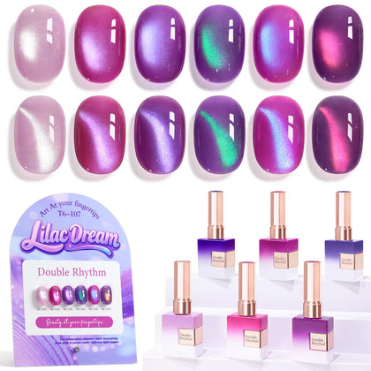 Set de vernis gel Cat Eye Double Rhythm 6 couleurs en flacons de 15ml