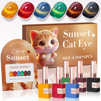Set de vernis gel Cat Eye Double Rhythm, 6 flacons de 15ml en exposition