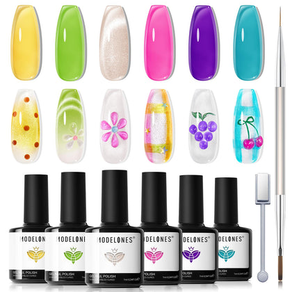 Set de vernis gel Cat Eye modelones 6 couleurs avec packaging