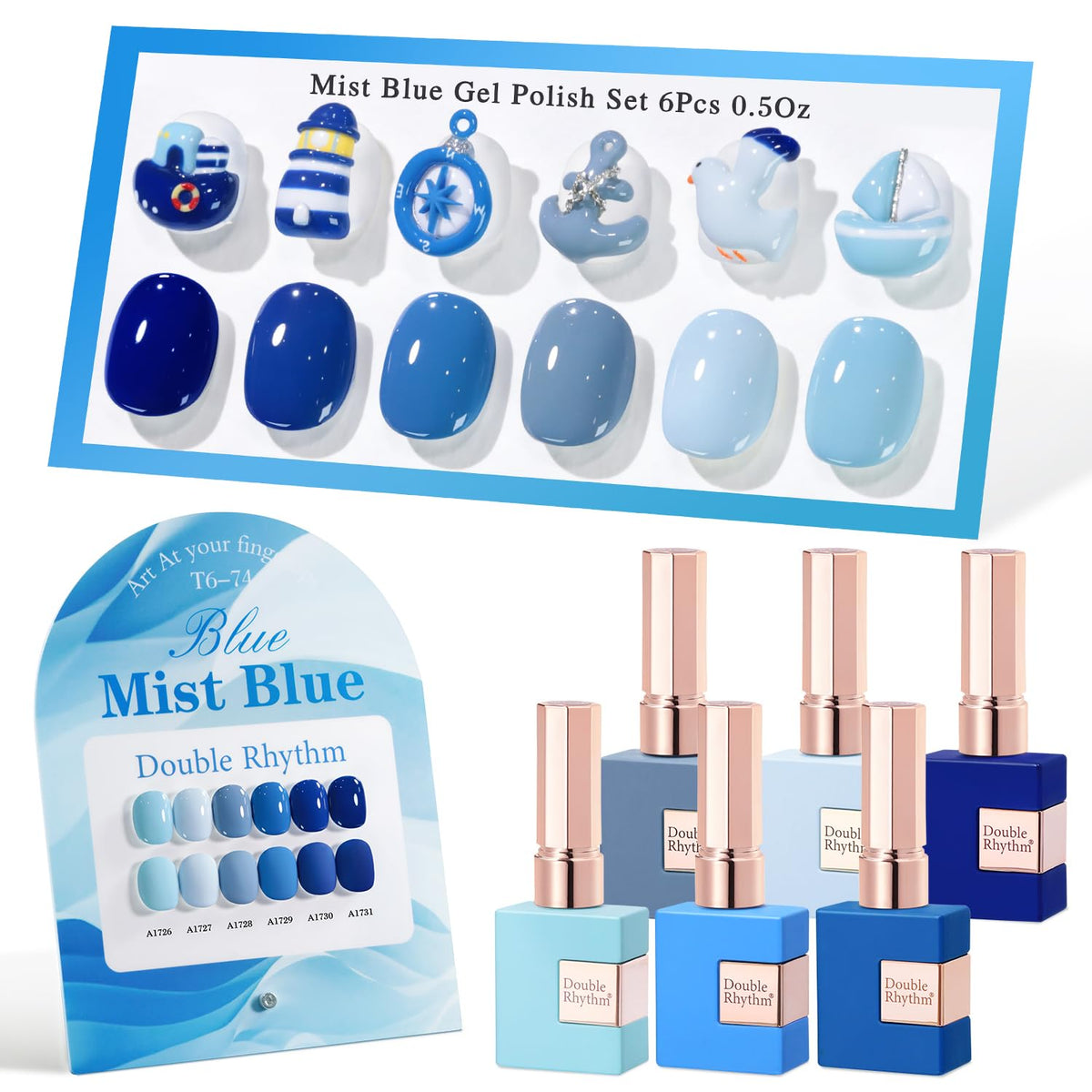 Set de vernis gel Double Rhythm 15 ML avec 6 flacons assortis