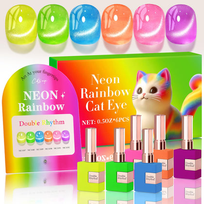 Set de vernis gel Double Rhythm 6 couleurs holographiques 15ml
