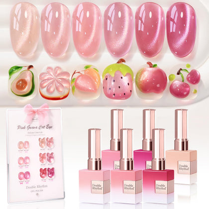 Set de vernis gel Double Rhythm 6 couleurs magnétiques 15ml