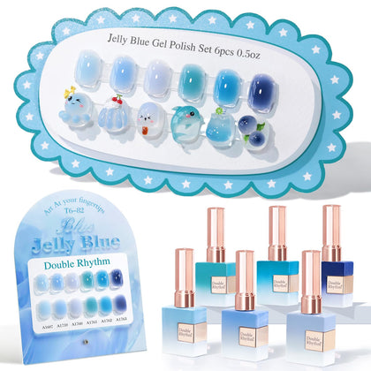 Set de vernis gel Double Rhythm 6 pcs 15 ML en présentation