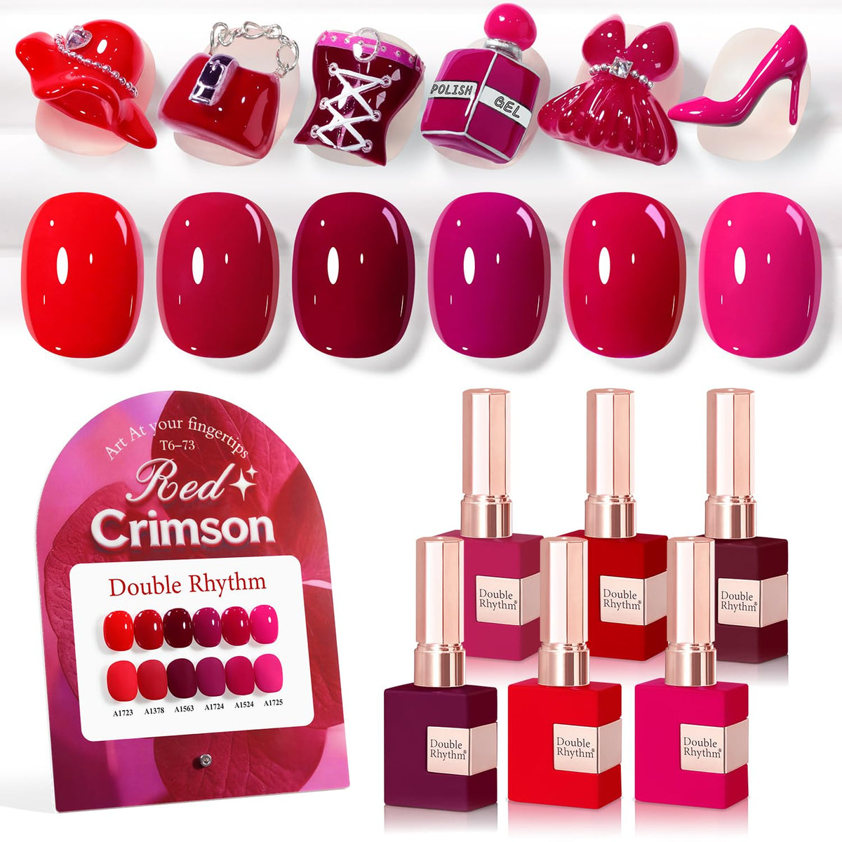 Set de vernis gel Double Rhythm 6 pcs de 15 ml avec flacons identiques
