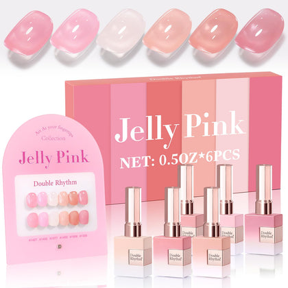Set de vernis gel Double Rhythm 6 pièces 15 ml avec bouteilles assorties