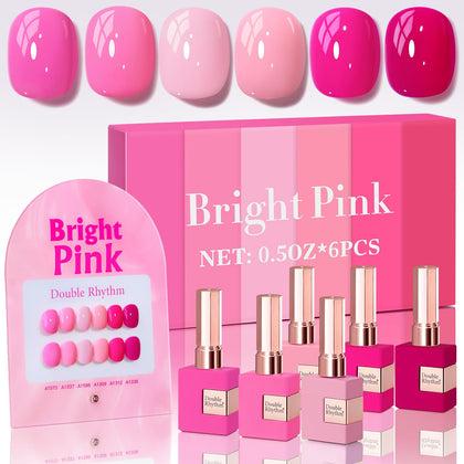Set de vernis gel Double Rhythm 6 pièces 15 ml avec couleurs vives
