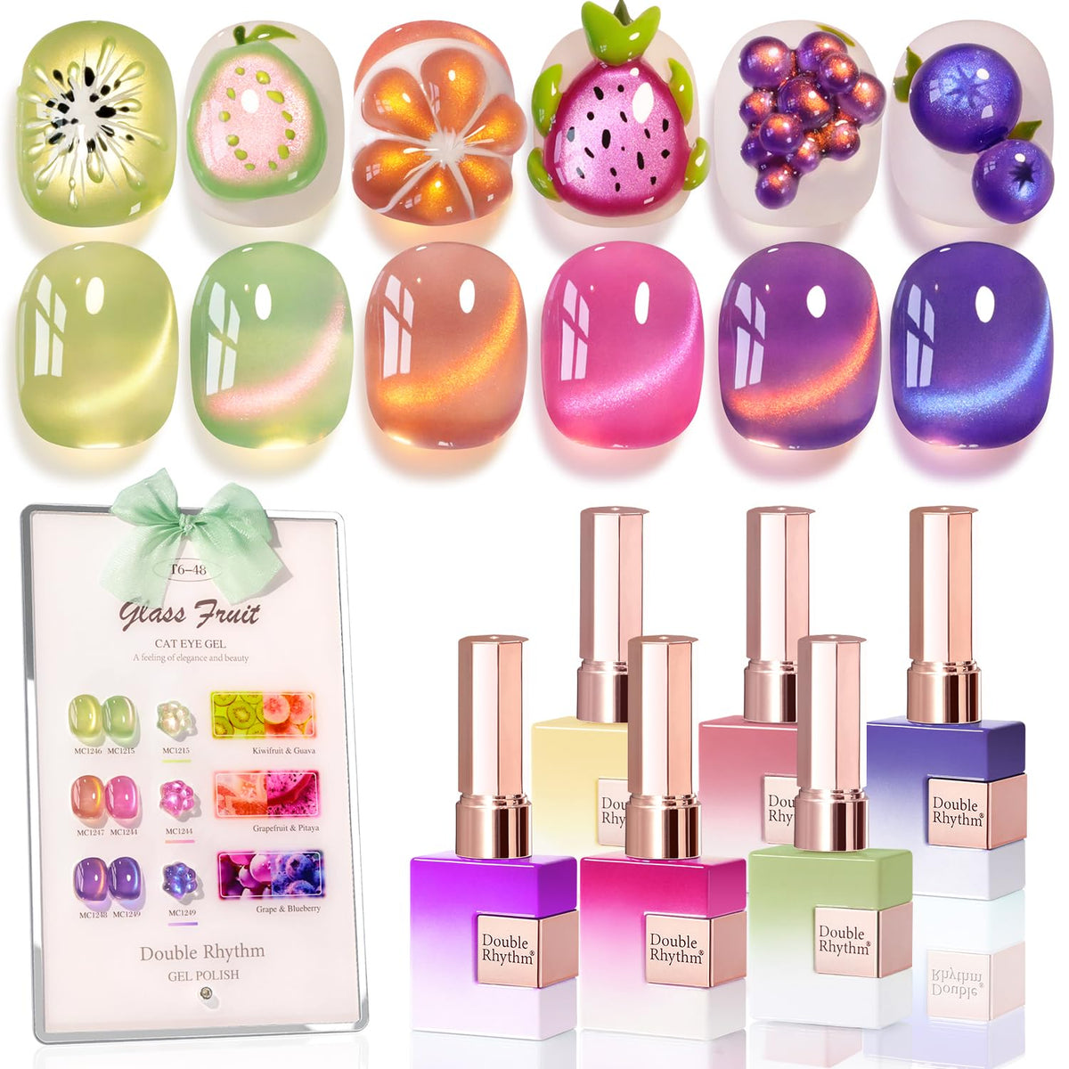 Set de vernis gel Double Rhythm avec 6 flacons de 15ml