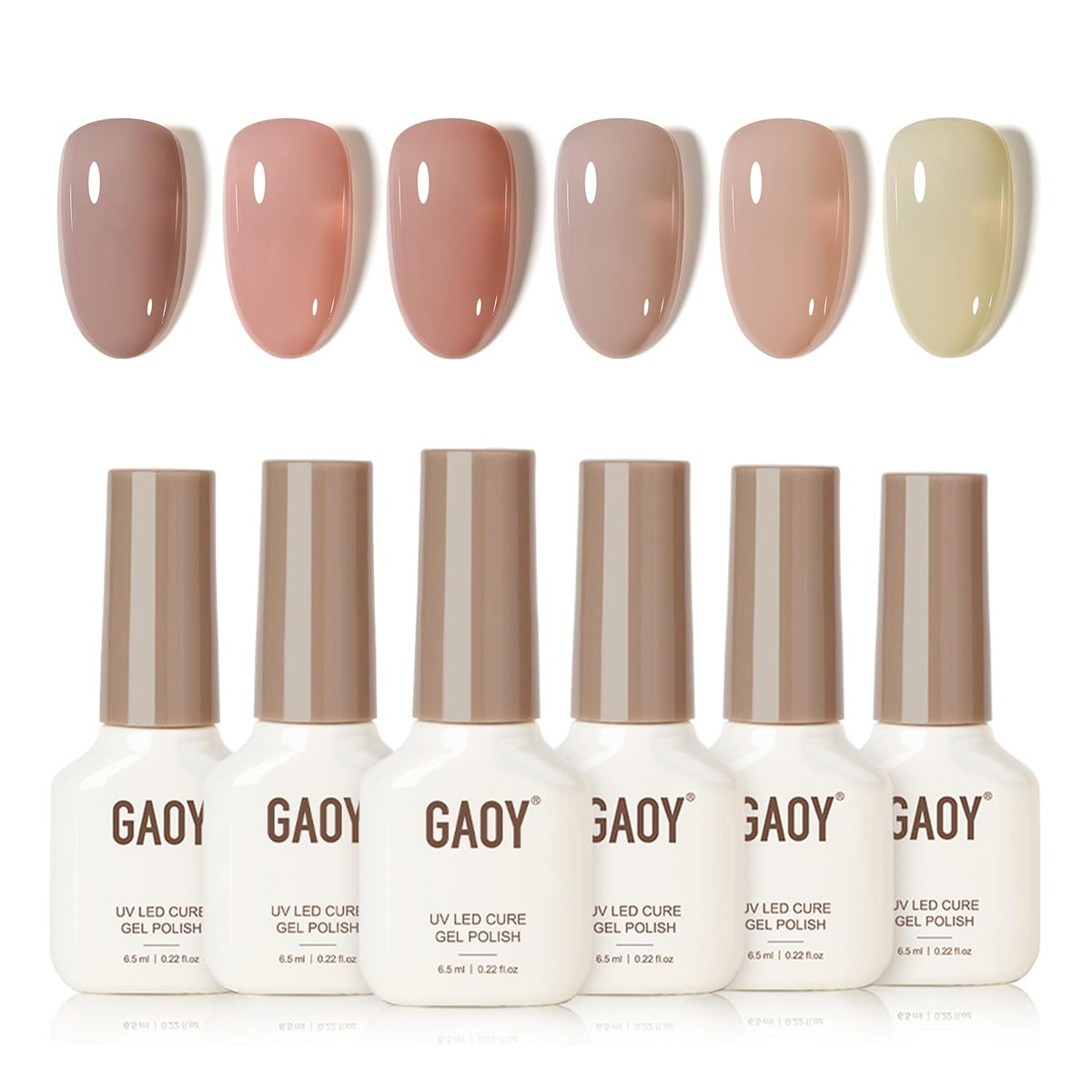 Set de vernis gel GAOY avec 6 couleurs crémeuses et un aimant cat eye